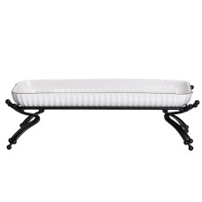 Блюдо сервировочное на металлической подставке 29.5*12*9 см, черный