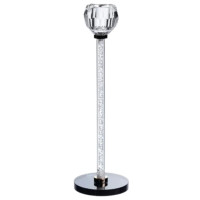 Подсвечник стеклянный Crystal Pillar 27 см на черном основании