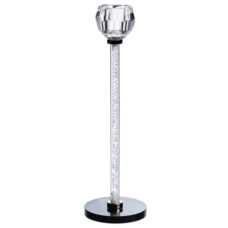 Подсвечник стеклянный Crystal Pillar 27 см на черном основании