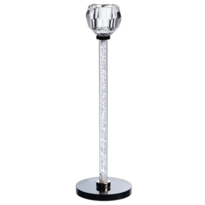 Подсвечник стеклянный Crystal Pillar 27 см на черном основании