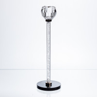Підсвічник скляний Crystal Pillar 27 см на чорній основі