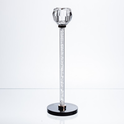 Підсвічник скляний Crystal Pillar 27 см на чорній основі