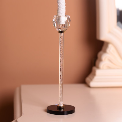 Підсвічник скляний Crystal Pillar 27 см на чорній основі