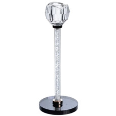 Подсвечник стеклянный Crystal Pillar 22 см на черном основании