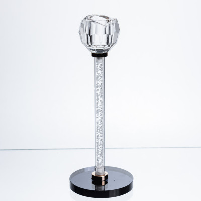 Підсвічник скляний Crystal Pillar 22 см на чорній основі