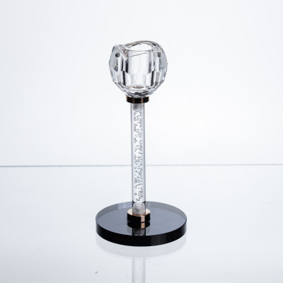 Підсвічник скляний Crystal Pillar 17 см на чорній основі