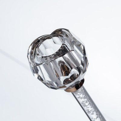 Підсвічник скляний Crystal Pillar 17 см на чорній основі Підсвічник скляний Crystal Pillar 17 см на чорній основі