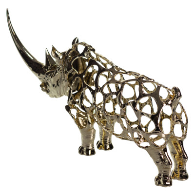 Статуэтка Rhinoceros 23*6*10 см металлическая, золото