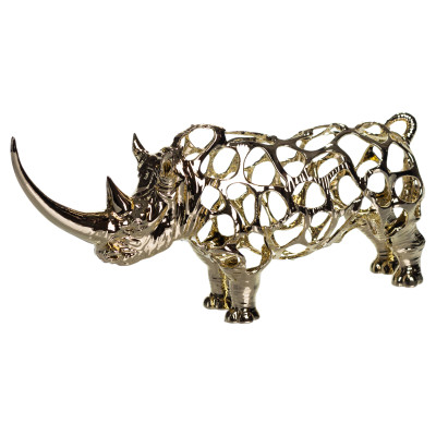 Статуэтка Rhinoceros 23*6*10 см металлическая, золото