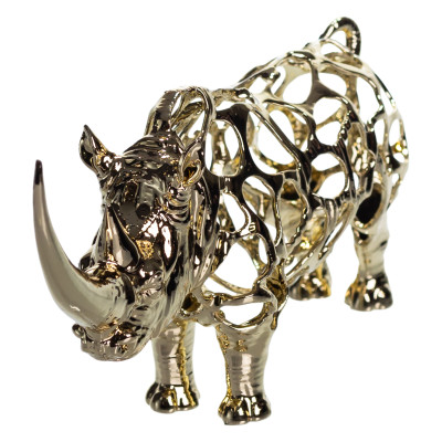 Статуэтка Rhinoceros 23*6*10 см металлическая, золото