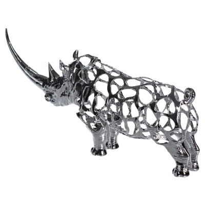 Статуэтка Rhinoceros 23*6*10 см металлическая, хром