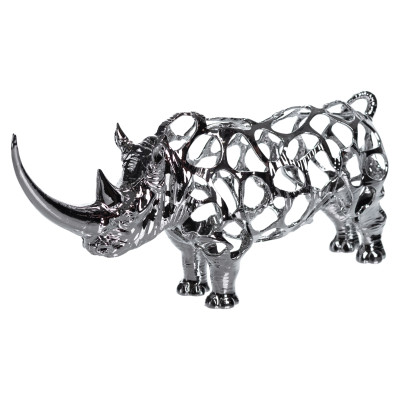 Статуэтка Rhinoceros 23*6*10 см металлическая, хром