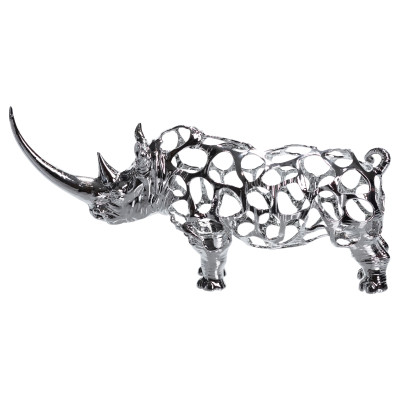 Статуэтка Rhinoceros 23*6*10 см металлическая, хром