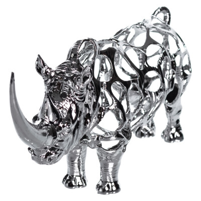 Статуэтка Rhinoceros 23*6*10 см металлическая, хром