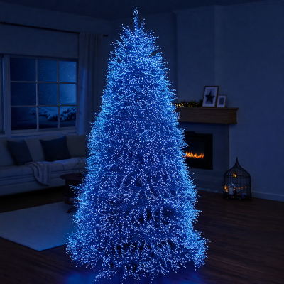 Гірлянда-нитка Роса Хвойна лапа 1500 LED 50 метрів зелена, синій