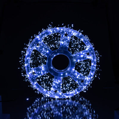 Гірлянда-нитка Роса Хвойна лапа 1500 LED 50 метрів зелена, білий