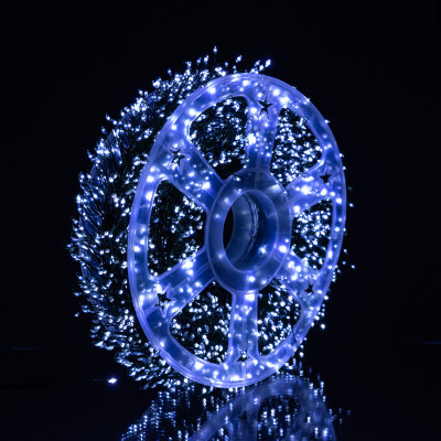 Гірлянда-нитка Роса Хвойна лапа 1500 LED 50 метрів зелена, білий