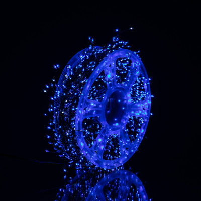 Гірлянда-нитка Роса Хвойна лапа 3000 LED 100 метрів зелена нитка, синій