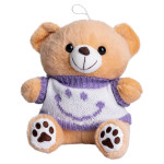 Игрушка-брелок Мишка в свитере со смайлом 20 см, бежевый Игрушка-брелок Мишка в свитере со смайлом 20 см, бежевый