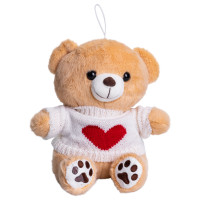 Іграшка-брелок Ведмедик у білому светрі 20 см, бежевий