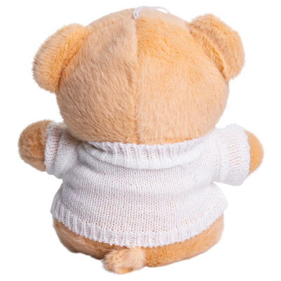 Іграшка-брелок Ведмедик у білому светрі 20 см, бежевий Іграшка-брелок Ведмедик у білому светрі 20 см, бежевий