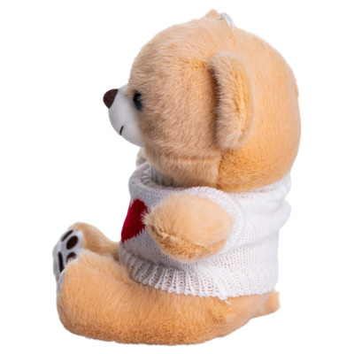 Іграшка-брелок Ведмедик у білому светрі 20 см, бежевий Іграшка-брелок Ведмедик у білому светрі 20 см, бежевий