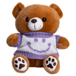 Игрушка-брелок Мишка в свитере со смайлом 20 см, коричневый Игрушка-брелок Мишка в свитере со смайлом 20 см, коричневый