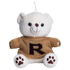 Игрушка-брелок Мишка в коричневом свитере 20 см, белый