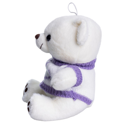 Іграшка-брелок Ведмедик у светрі зі смайлом 20 см, білий Іграшка-брелок Ведмедик у светрі зі смайлом 20 см, білий