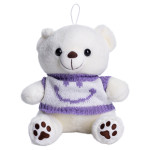 Игрушка-брелок Мишка в свитере со смайлом 20 см, белый Игрушка-брелок Мишка в свитере со смайлом 20 см, белый