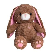 Мягкая игрушка Зайчик с пледом 35*32*40 см, коричневый