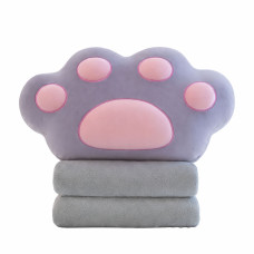 Подушка-игрушка 3в1 Лапка с пледом 170*110 см, серый
