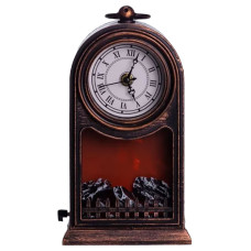Декоративный камин-часы светодиодные в стиле ретро 14.5*12*27 см