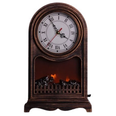Декоративный камин-часы светодиодные в стиле ретро 25*14*40 см