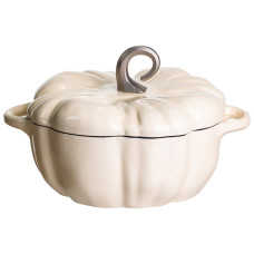 Каструля чавунна емальована Iron Pumpkin 3,5 л, білий