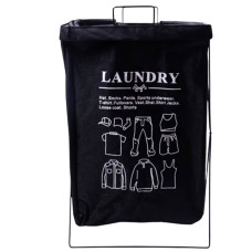 Корзина для белья с алюминиевым каркасом 36*32*52 см, черный