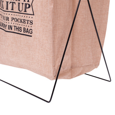 Кошик для білизни з алюмінієвим каркасом 36*32*52 см, бежевий