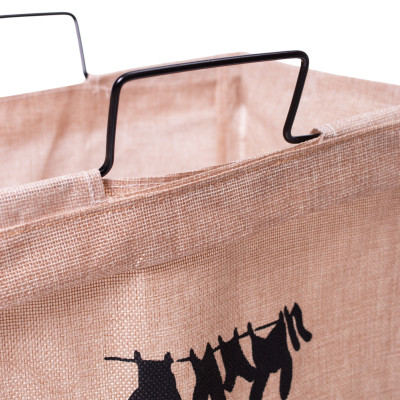 Кошик для білизни з алюмінієвим каркасом 36*32*52 см, бежевий