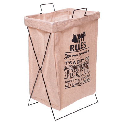 Кошик для білизни з алюмінієвим каркасом 36*32*52 см, бежевий