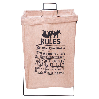 Кошик для білизни з алюмінієвим каркасом 36*32*52 см, бежевий