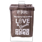 Корзина для белья с алюминиевым каркасом 36*32*52 см, коричневый