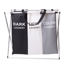 Корзина для белья текстильная на 3 секции 65*40*58 см