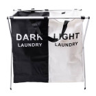 Корзина для белья текстильная на 2 секции 57*38*56 см с металлическим каркасом