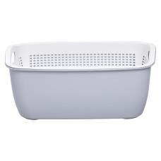 Корзина для мытья овощей и фруктов пластиковая 32*23*13 см, серый