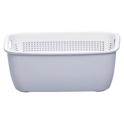 Корзина для мытья овощей и фруктов пластиковая 32*23*13 см, серый