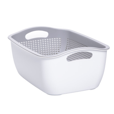 Корзина для мытья овощей и фруктов пластиковая 32*23*13 см, белый Корзина для мытья овощей и фруктов пластиковая 32*23*13 см, белый