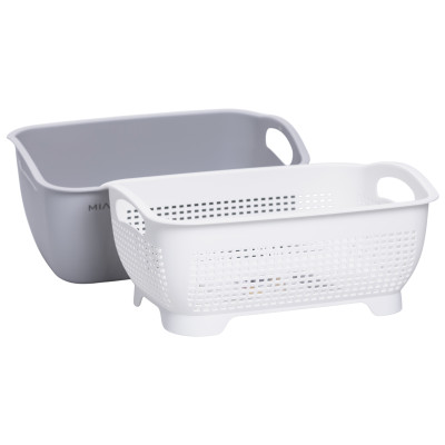 Корзина для мытья овощей и фруктов MIAIAY пластиковая 29,5*21*11 см, серый Корзина для мытья овощей и фруктов MIAIAY пластиковая 29,5*21*11 см, серый