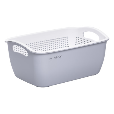 Корзина для мытья овощей и фруктов MIAIAY пластиковая 29,5*21*11 см, серый Корзина для мытья овощей и фруктов MIAIAY пластиковая 29,5*21*11 см, серый