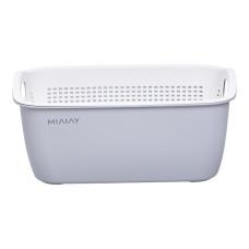 Корзина для мытья овощей и фруктов MIAIAY пластиковая 29,5*21*11 см, серый