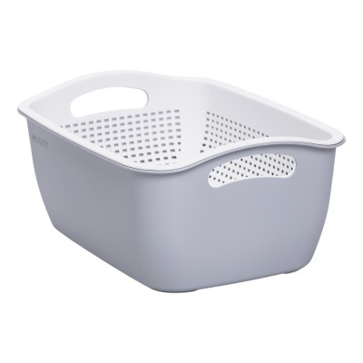 Корзина для мытья овощей и фруктов MIAIAY пластиковая 29,5*21*11 см, серый Корзина для мытья овощей и фруктов MIAIAY пластиковая 29,5*21*11 см, серый